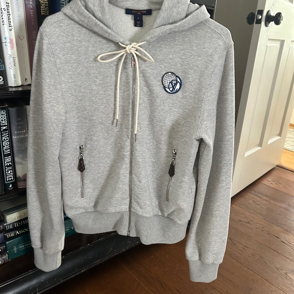 Authentic Louis Vuitton zip up hoodie in gray - Picture 1 of 4